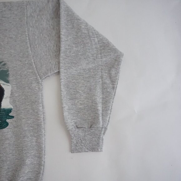 Vintage Sunwear Sweater Gray Moose Outdoor Wilderness Cabincore Medium - Picture 4 of 9